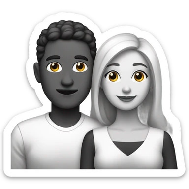monochrome portrait of couple sticker