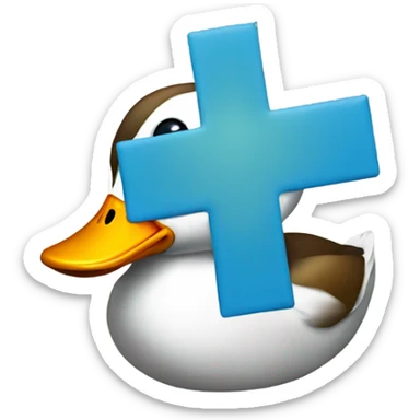 Duck wearing Christian cross around neck  sticker
