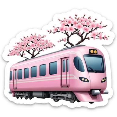 Create a japanese pink train sticker