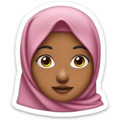 Pink hijabi with a bow  sticker