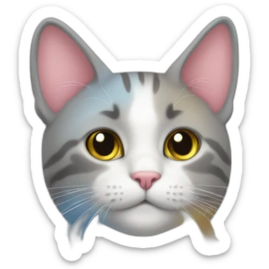 cat avec un arc en ciel sticker