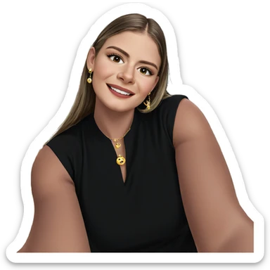 smiling girl with jewelry sticker