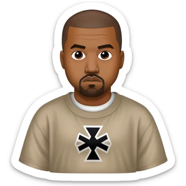 Kanye west with his swastika shirt￼ sticker