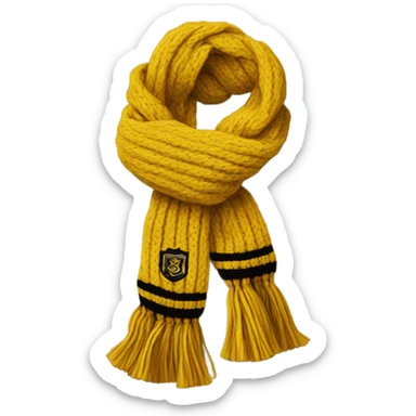 yellow knitted Hufflepuff scarf sticker