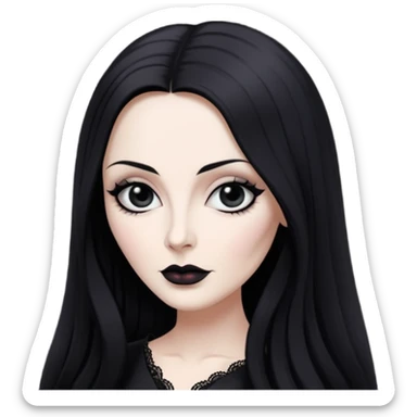 morticia addams black eyes sticker
