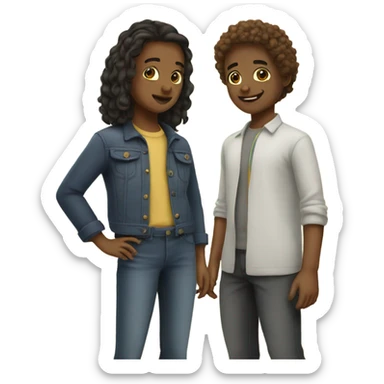 Two best friends growing up together  sticker