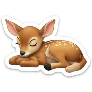 Sleeping fawn sticker