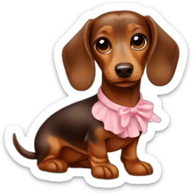 Cute Lady brown Dachshund with dress sticker