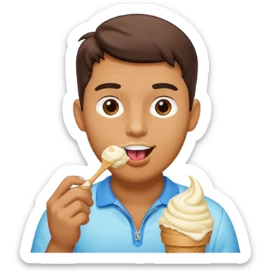 Uomo che lecca il gelato sticker
