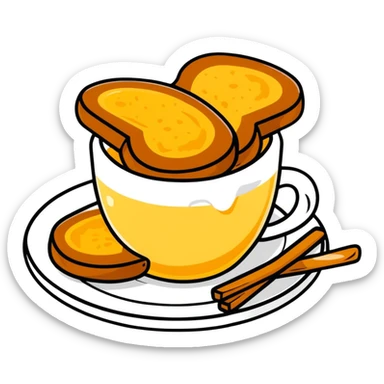 torrijas, Spanish Lenten dessert, bread soaked in milk and honey sticker