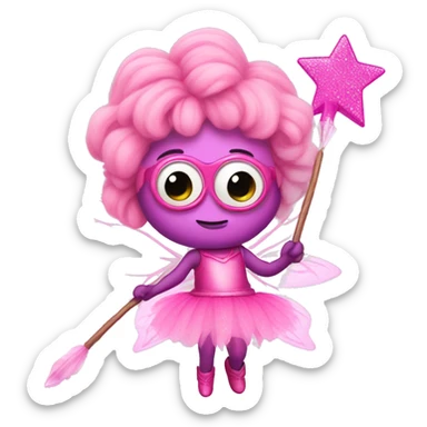 pink fairy minion with pink wand and tutu sticker