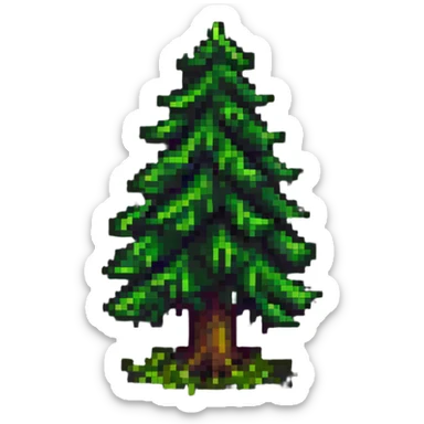 pine tree in a forest sticker