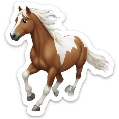 A beautiful Horse Running in the Snow  sticker