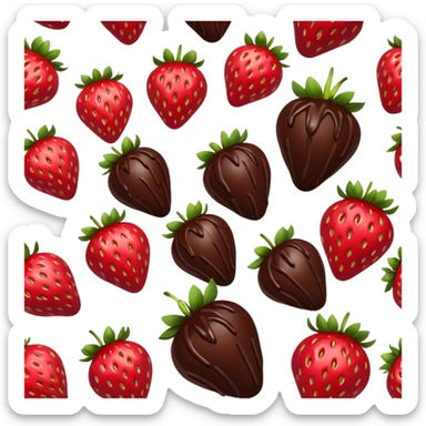 lots of strawberries in melted chocolate sticker