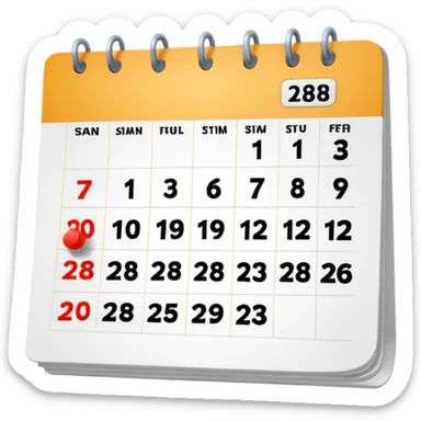 calendar in perspective, only the number 28, without the rest of the text sticker