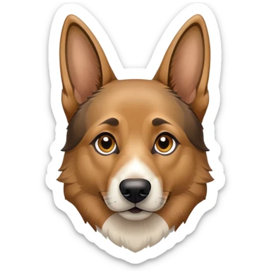 Brown and white German Shepard with pointy ears sticker