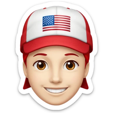 Red cap on a person that says USA on the hat sticker