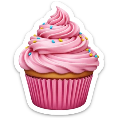 Cupcake with pink icing sticker