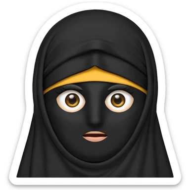 classic emoji style black burqa with eyes visible no text sticker