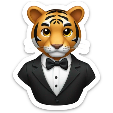 Tiger in a tux sticker