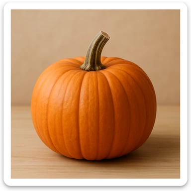 plain orange pumpkin vegetable, no face, no Halloween theme, no decorations sticker