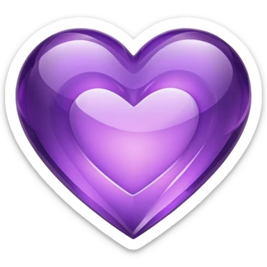 amethyst crystal purple heart sticker