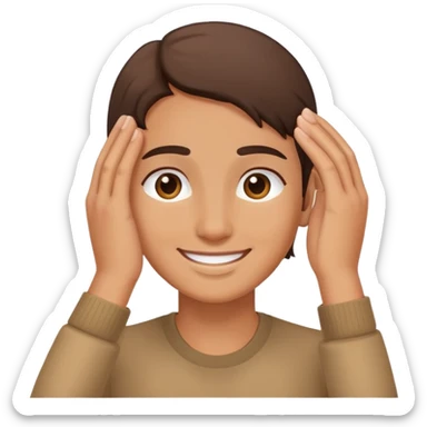 smirking face with hand on forehead sticker