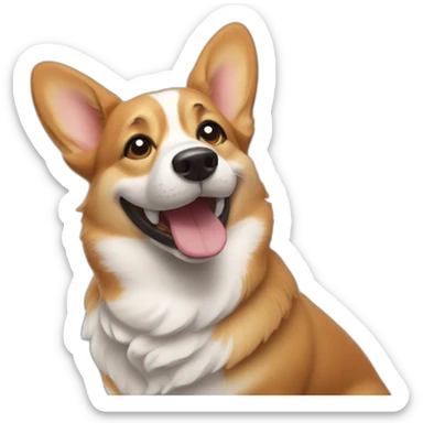 happy corgi close up sticker