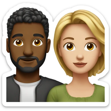 realistic portrait of couple sticker