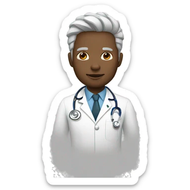 doctor white skin without glasses sticker