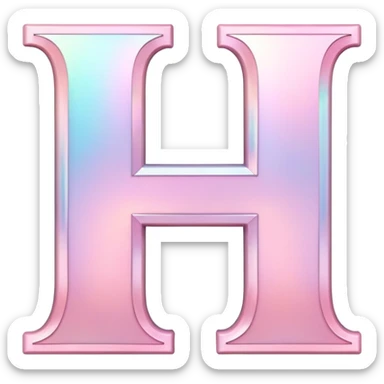 Iridescent pastel pink romantic formal elegant sophisticated Font setting icon with letter H sticker