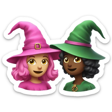 Pink Witch & Green Witch Having A Conversation  sticker