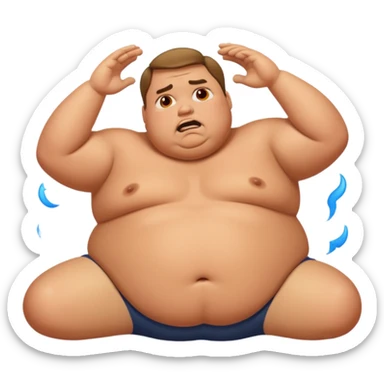 fat guy laying mad pipage sticker