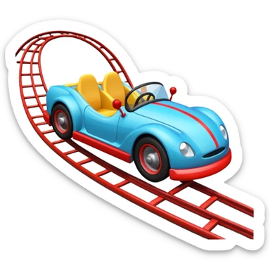 roller coaster car on track sticker