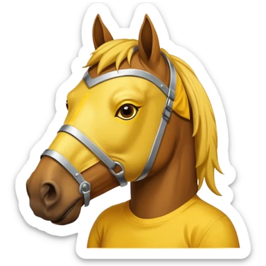 horse with yellow mask and shirt sticker