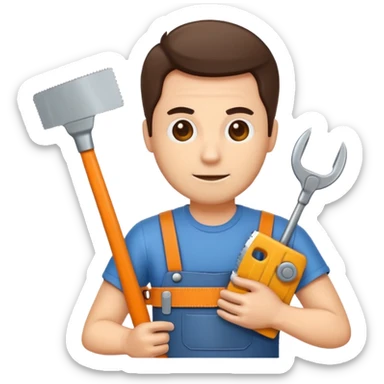 man with a saw sticker