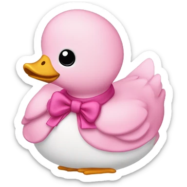 Eine Ente mit einem pinken Shirt  sticker