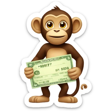Monkey redeeming coupon sticker
