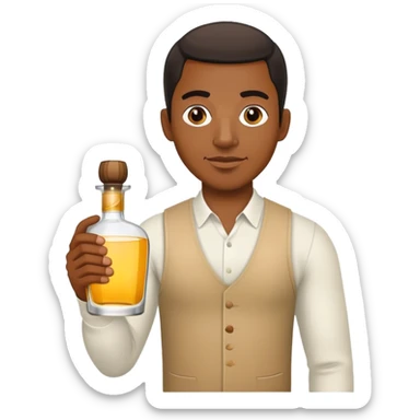 black guy holding tequila  sticker