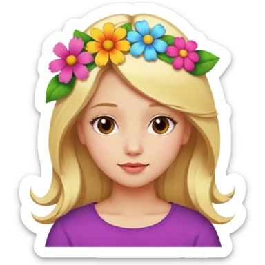 Girl profile picture with blonde hair and a flower in her hair sticker