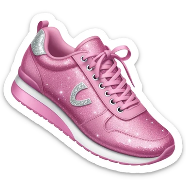 pink glitter fabric sneakers no brand sticker