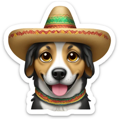 mexican dog with meican hat sticker