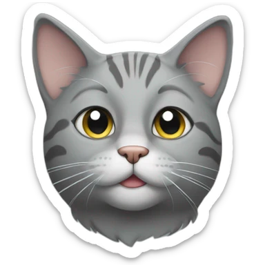 smug gray cat sticker