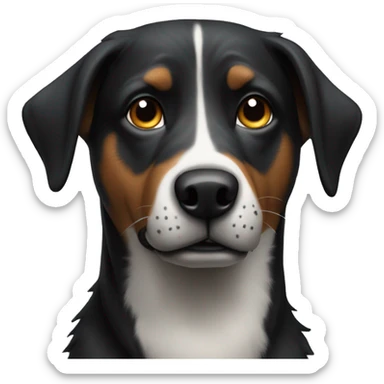 black mongrel dog sticker