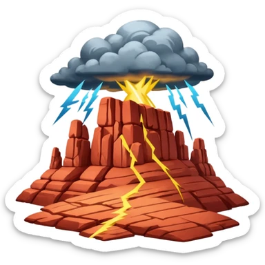 create a red rock style thunder sticker