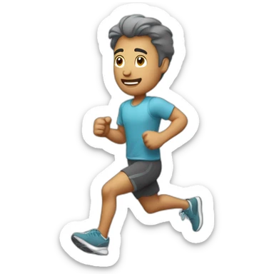 Homme jogging gris qui passe le balais sticker