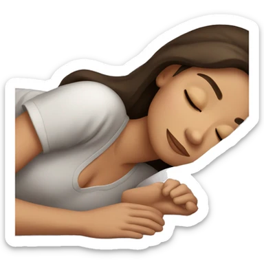 Brunette girl sleeping sticker