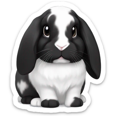 Black and white spot holland lop rabbit sticker