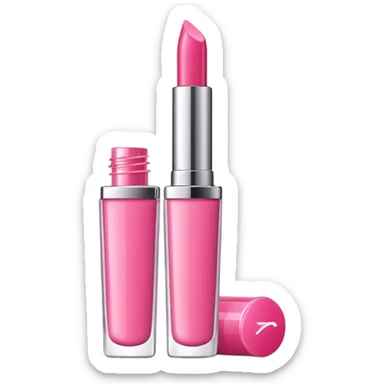 Pink lip gloss product container  sticker