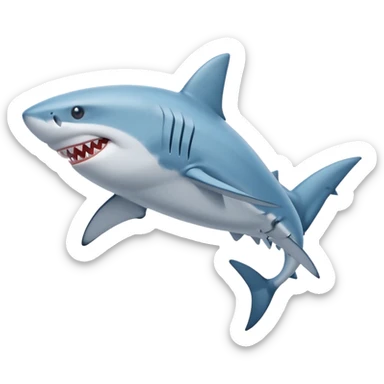 Tiburon con unas patas con unas zapatillas de correr celestes de nike sticker